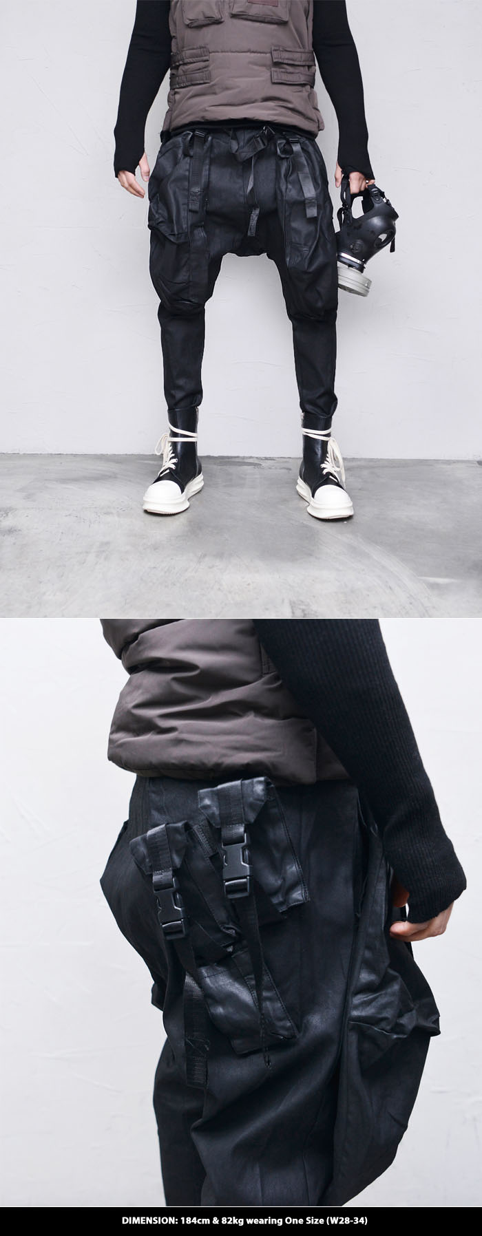 Bottoms Pants Tech Force Coating BaggyPants 517 GUYLOOK Men's